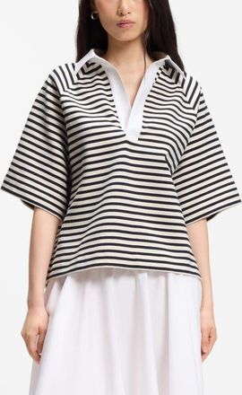 BOSS Essipa Stripe Polo Top in Sky Captain Stripe at Nordstrom, Size X-Large