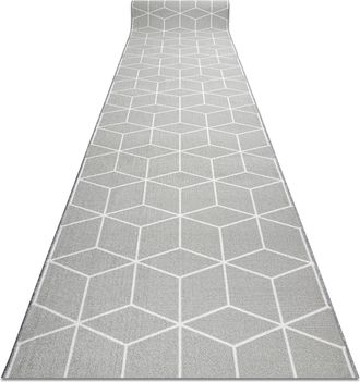 RugsX Rugsx - Alfombra De Pasillo Con Refuerzo De Goma Cube Cubo, Gris 100 Cm Grey 100x1250 Cm
