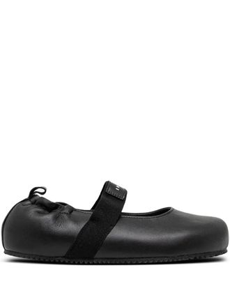 INUIKII logo-patch ballet flats - women - Rubber/Polyester/Leather/Leather - 39 - Black