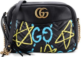 Gucci GG Marmont GucciGhost Matelasse Leather Medium shoulder bag - Zwart