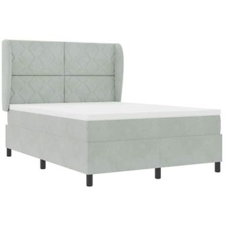 vidaXL Vidaxl - Cama Tipo Box Spring Gris Claro 140 X 190 Cm Terciopelo