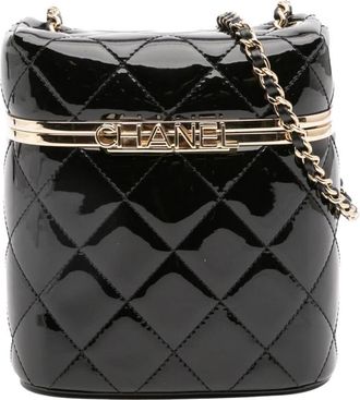 Chanel Pre-owned Quilted Vanity Bag - Dames - Vintage Mini Tas - Zwart - ONE Size - Vintage