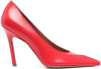 Amina Muaddi 100mm Christine pumps - women - Rubber/Calf Leather/Calf Leather/Calf Leather - 36.5 - Red