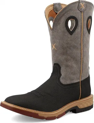 Twisted X Boots Mens Cell Stretch Work Boots In Charcoal Vamp/ Gray