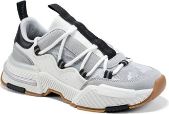 Karl Lagerfeld Danton Criss Cross Lace Sneaker in White/Grey at Nordstrom Rack, Size 10.5