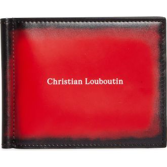 Christian Louboutin Canopy Leather Bifold Wallet with Money Clip in Loubi/Gun Metal at Nordstrom