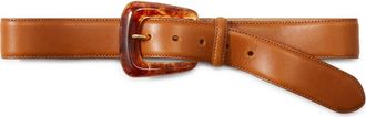 Veronica Beard Resin Buckle Leather Belt in Hazelwood at Nordstrom, Size X-Large