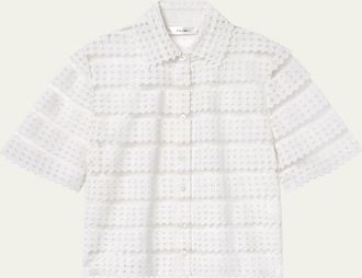 Frame Denim The Lattice Crochet Blouse