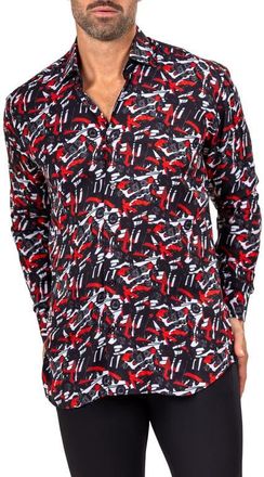 Maceoo Fibonacci Marthyr 0284 Contemporary Fit Button-Up Shirt in Black at Nordstrom, Size 3