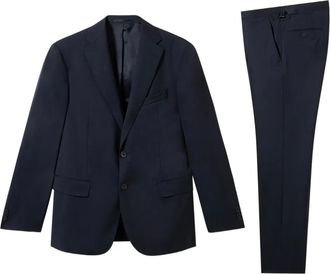 Brooks Brothers Completo Zelander in lana con motivo a spina di pesce - Blu