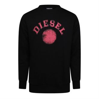 Diesel Heren S-Gir 9-4 Logo-sweatshirt met ronde hals (Kaviaar)