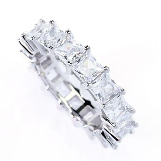 Sorrento Sorrento Italian Silver 8.00 DEW Simulated Diamond Eternity Band Ring