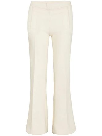 Giambattista Valli gabardine flared trousers - women - Polyester - 42 - Neutrals