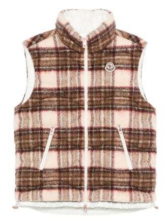 Moncler checked gilet - men - Polyester/Wool/Polyamide - 4 - Brown