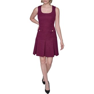 Karl Lagerfeld Textured Stretch A-Line Dress in Wine at Nordstrom, Size 10