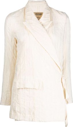 Uma Wang wraparound oversize blazer - women - Cotton - L - Neutrals