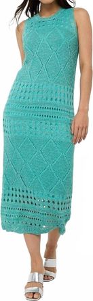 Esqualo Fancy Open Knit Dress In Lagoon