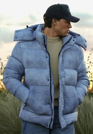 Siksilk para Hombres Chaqueta Acolchada Gris Claro XL