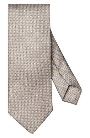 Eton Beige Geometric Print Silk Twill Tie in Light Beige at Nordstrom