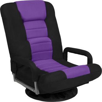 Best Choice Products 360-Degree Swivel Gaming Floor Chair w/ Armrest Handles, Foldable Adjustable Back