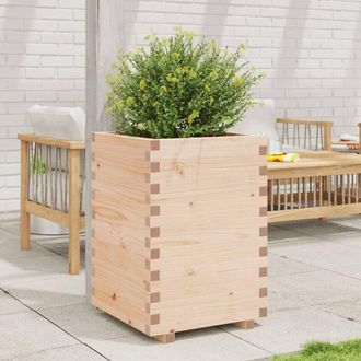 vidaXL Jardinera Madera Maciza De Pino 50x50x72,5 Cm Vidaxl