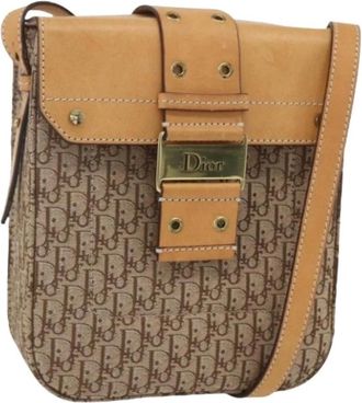 Dior Pre-owned Cross Body Bags, female, Beige, Size: ONE SIZE Pre-owned Vintage Canvas Shoulder Bag