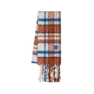Ader Error Winter Scarves, male, Beige, Size: ONE SIZE Ivory Wool Check Scarf