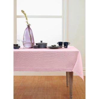 Solino Home Linen Tablecloth for Dining Table, Holiday and Everyday Table Decor - Athena in Bubblegum Pink at Nordstrom, Size X-Large