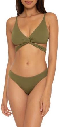 BECCA by Rebecca Virtue Color Code Wrap Bikini Top in Seaweed at Nordstrom Rack, Size Large