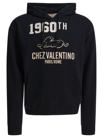 Valentino Cotton Hoodie Sweatshirts Black