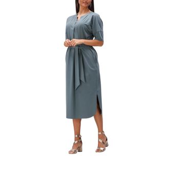 JapanTKY Gero Midi Jurk - Dames - Shirt Kleedjes - Blauw - S - Kleedjes