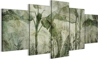 OEM Cuadro Sobre Lienzo Italiano De 100 X 50 Cm, Pent&aacute;ptico - Estilo Jungla Urbana - Naturaleza Cuadro Sobre Lienzo Italiano De 200 X 100 Cm, Pent&aacute;ptico -