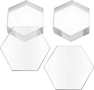 OEM Juego De 30 Tarjetas De Acr&iacute;lico Transparente Para N&uacute;meros De Mesa, Tarjetas De Nombre En Blanco, Decoraci&oacute;n De Mesa Diy (hexagonales)