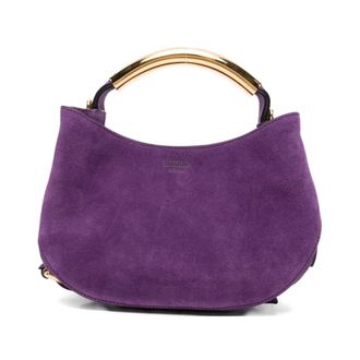 Moschino Handbags, female, Purple, Size: ONE SIZE Handle Me Rounded Shoulder Bag