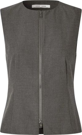 Sams&oslash;e & Sams&oslash;e Vesten - Dames - Bodywarmers - Grijs - S - Leer - Jassen