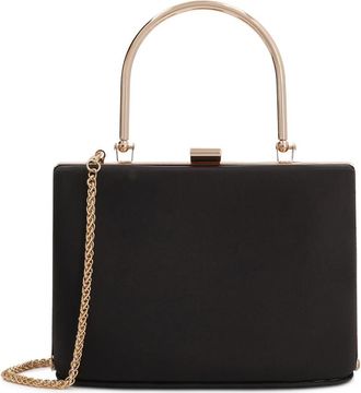 Kazar Satijnen Avondtas met Handvat en Ketting - Dames - Clutches - Zwart - ONE Size - Satijn - Tassen