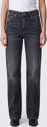 R13 Jeans modello straight a cinque tasche in denim di cotone a vita media