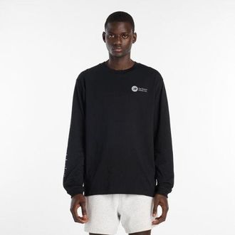 New Balance Hombre Vortex Long Sleeve en Negro, Algod&oacute;n, Talla 2XL