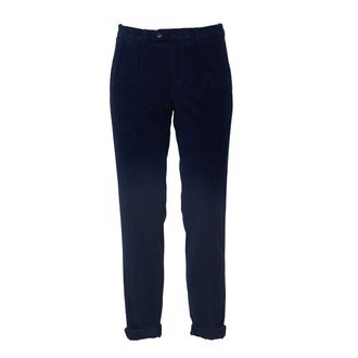 BRIGLIA 1949 Slim-fit Velvet Pants with Tailored Detailing