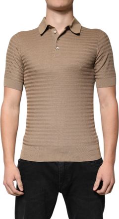 Dolce & Gabbana Brown Collared Short Sleeves Polo Mens T-shirt