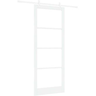 vidaXL Vidaxl - Puerta Corrediza Manual Blanco 93 X 232 Cm Madera Y Metal