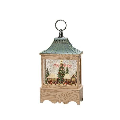 Konstsmide LED Holz Silhouette Weihnachtsdorf – 10 Warmweiße LEDs, 4,5V Trafo Oder Batterie, 26 X 43,5 Cm