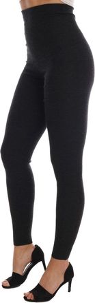 Dolce & Gabbana Womens Gray Cashmere Ribbed Stretch Tights Clothing