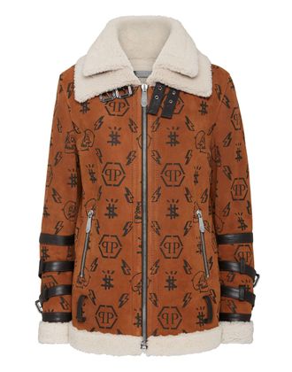 Philipp Plein Leather Biker Monogram