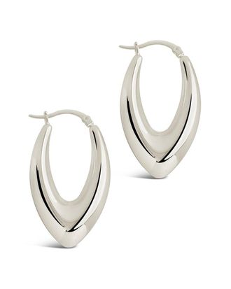 Sterling Forever Stainless Steel V Drop Hoops