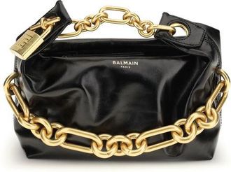 Balmain Black Calf Leather Bos Taurus Shoulder Womens Bag
