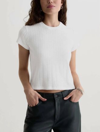 AG - Adriano Goldschmied Sadie 90s Vintage Crop Top In Nearly White