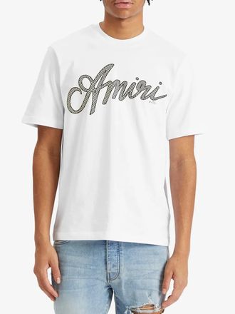 Amiri Mens Script Logo T-Shirt in White