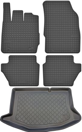 OEM Juego De Alfombrillas De Goma Para Coche Y Alfombrilla Para Maletero Para Ford Fiesta Vi Hatchback (octubre De 2008 A Junio De 2017)