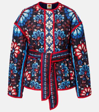 Farm Rio Latina Scarf belted cotton jacket